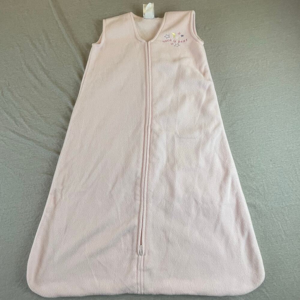 Halo Sleep Sack Pale Pink Fleece Back is Best L Embroidered 12-18 m